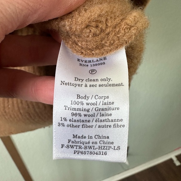 Everlane | The Half-Zip Sweater in Luxe Merino in the Color Deep Camel - Picture 8 of 9